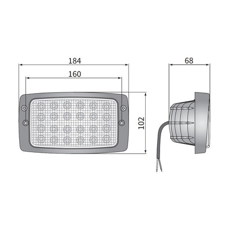 Wesem Inbouw LED Werklamp Dakrand Met Frame 184x102mm