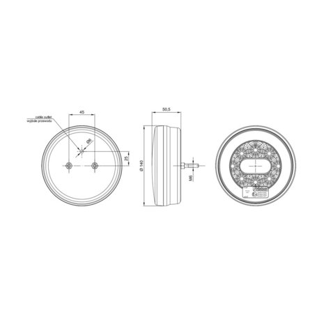 Fristom FT-110 Neon-look LED Rear Light 3-Functions Cable