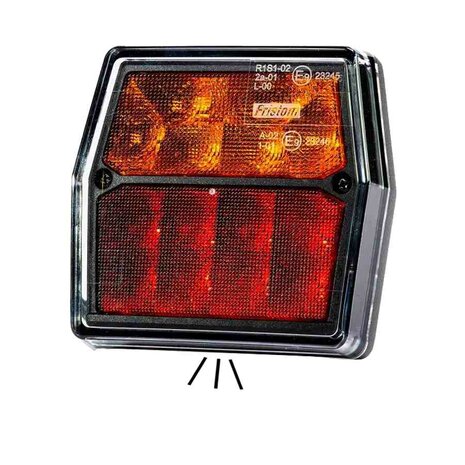 Fristom FT-222 LED Taillight 3-Functions 12V + License Plate Light