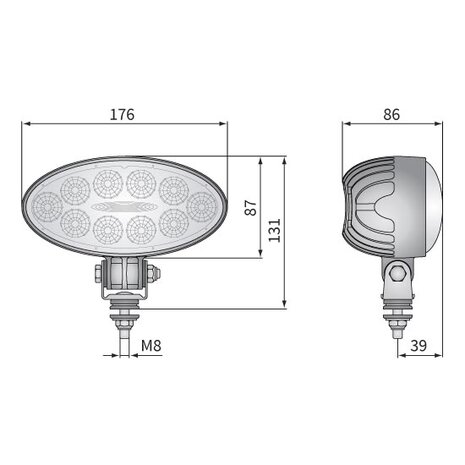 LED Worklight Floodlight 5500LM + Cable