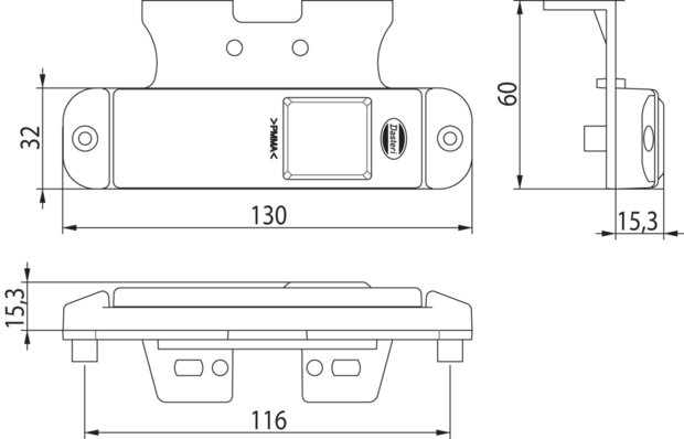 LED Side Marker With Angled Bracket