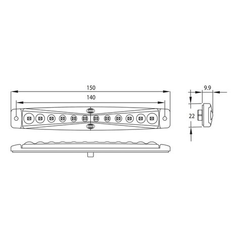 LED Side Marker Lamp Orange Tall 12V