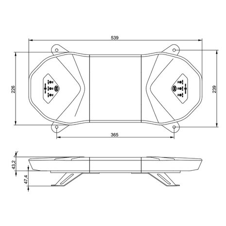 LED Light Bar 54 CM Red