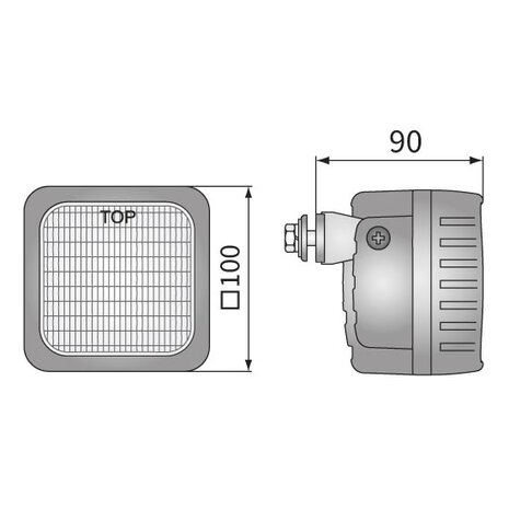 LED Worklight Spotlight 2500LM + Cable + Rear Montage