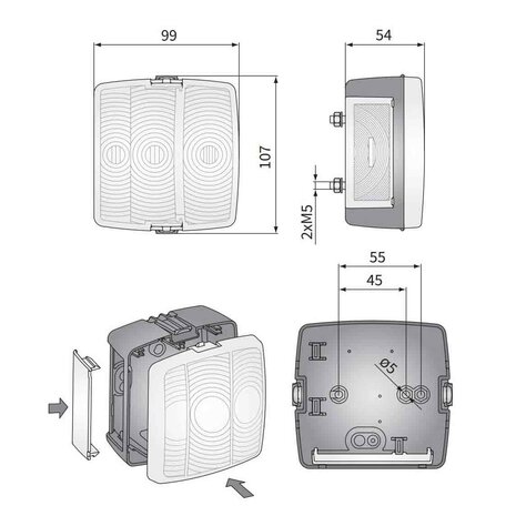 Front Lamp Square 2-Functions