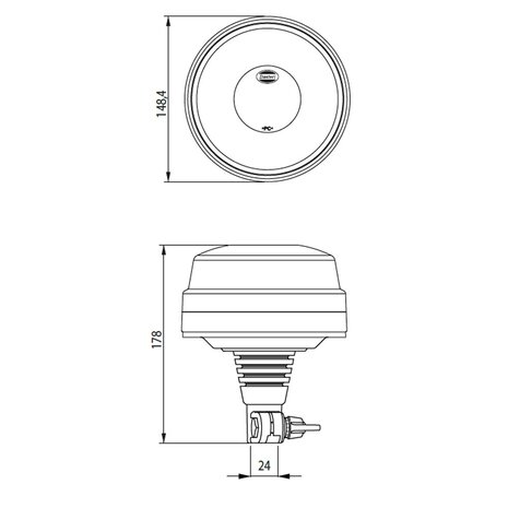 LED Beacon Blue With Tube Mount