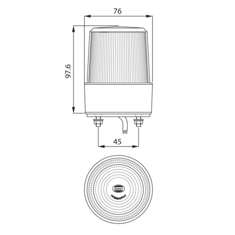 LED Flash Beacon with Flat Base Red