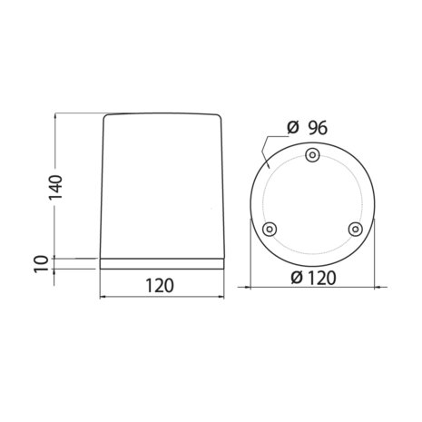 Rotating Beacon Flat Base Surface Mounting 12V