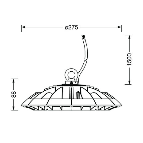230V LED Highbay UFO 80W 12800LM 90°