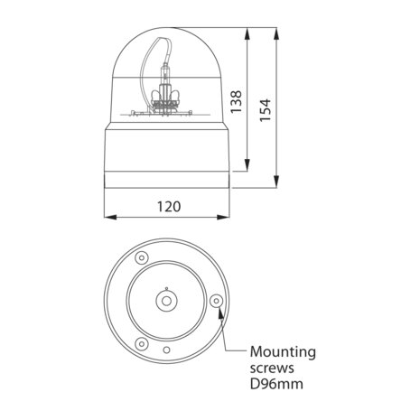 Rotating Beacon Flat Base Surface Mounting