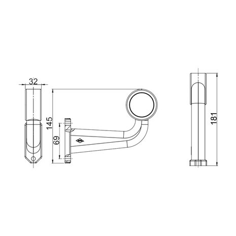 Horpol LED Stalk Marker Lamp 2-Functions + 0,45m cable Right