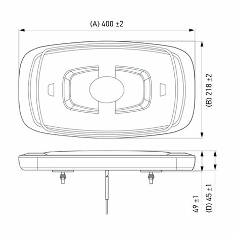 Hella LED Mini Beacon 12/24V Orange + Mounting bracket | 2RL 014 565-011