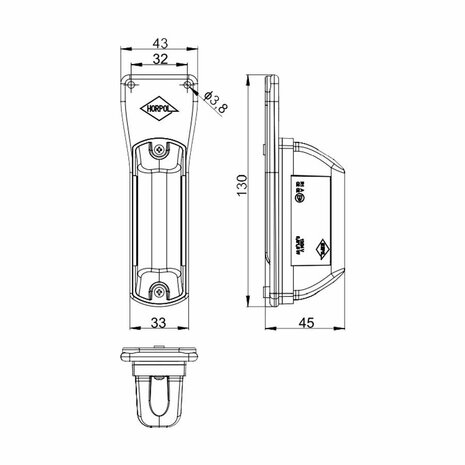 Horpol LED Marker Lamp 2-Functions 12-24V  with 0,5m cable Links