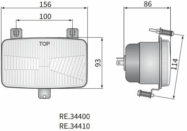 Koplamp H4 156x93x86 Inclusief 12V Lampjes