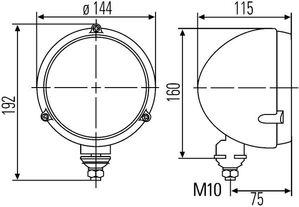 Hella Koplamp opbouw H4 Ø132mm Zonder Standlicht | 1A3 996 002-191