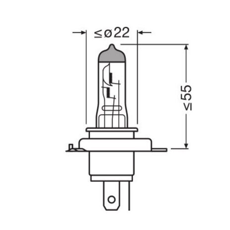 Osram H4 Halogeenlamp 12V 60/55W P43t Night Breaker 200