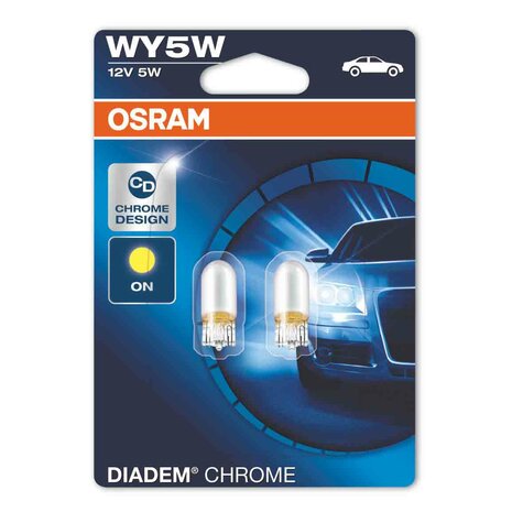Osram WY5W Light Bulb 12V 5W W2.1x9.5d Diadem Chrome 2 Pieces
