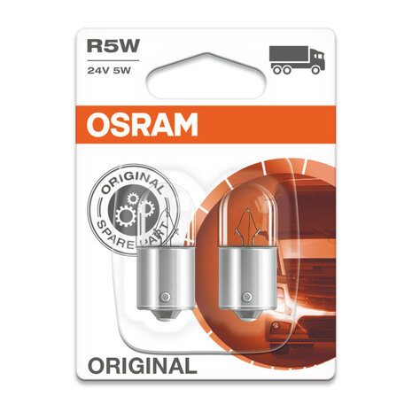 Osram Bulb 24V Original Line R5W, BAY15d 2 Pieces