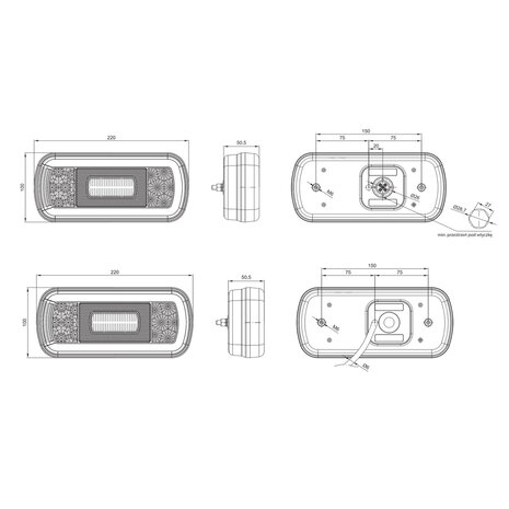 Fristom LED Rear Lamp 5 Functions + Fog Lamp