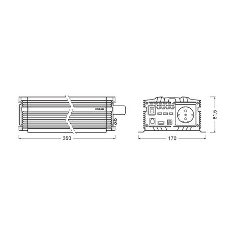 Osram 12V 600W POWERinvert PRO Pure Sinus Inverter OEINVPAR6 RCD