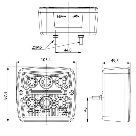 Horpol LED Rear Lamp Square LZD 2101