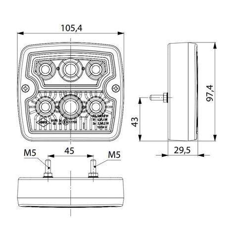 Horpol LED Rear Lamp Square 5P LZD 2102