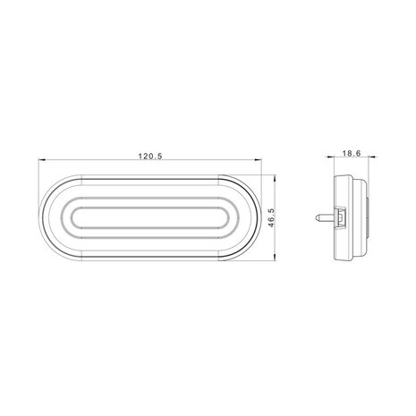 Fristom LED Marker Lamp White ADR + 0,5m Cable with Bracket