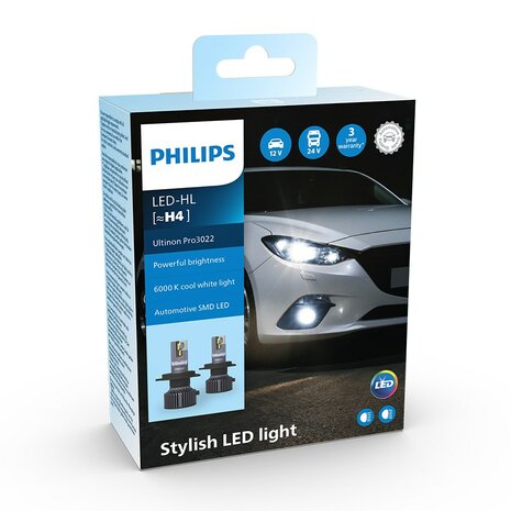 Philips H4 LED Headlight 12-24V Ultinon Pro3022 Set