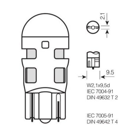 Osram W5W W2.1x9.5d LED Retrofit Green Set 12 volt