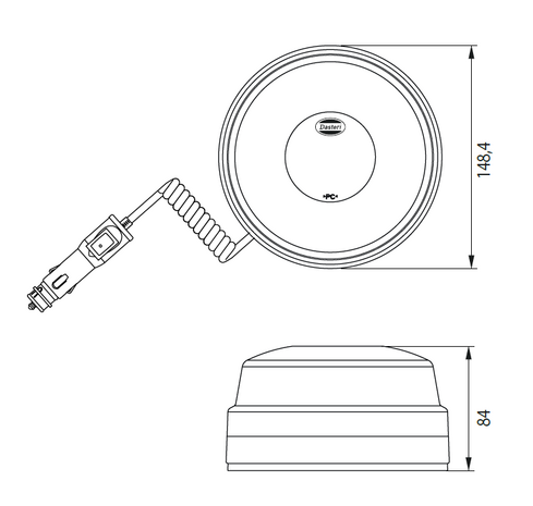 Led Beacon With Magnetic Base Blue