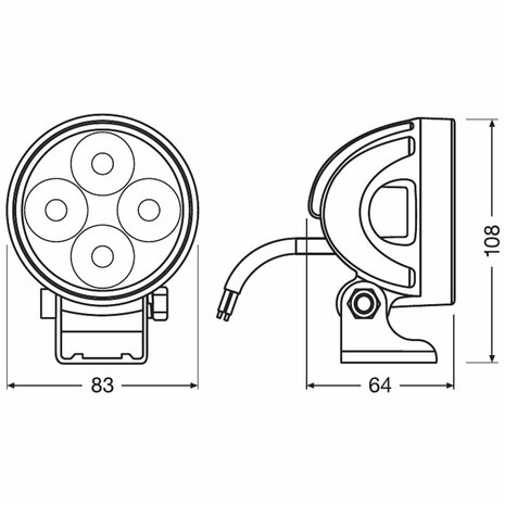 Osram LED Driving Light Round VX80-WD