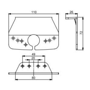 Horpol Mounting Bracket 110x72x26 WL-193