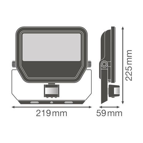 50W LED Floodlight 230V + Sensor 4000K