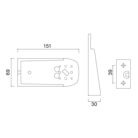 Bracket 150 mm for Aspöck Flexipoint 1 and Squarepoint