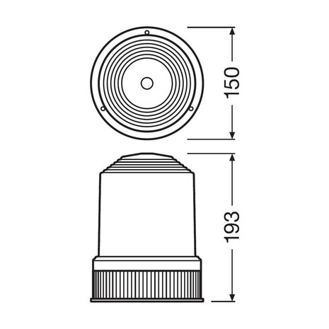 Osram LED Warning lamp 3 Bolt Fix Orange RBL102