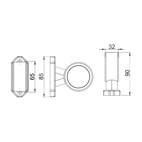 Horpol LED Stalk Marker Lamp 2-Functions + 0,45m cable Short Model