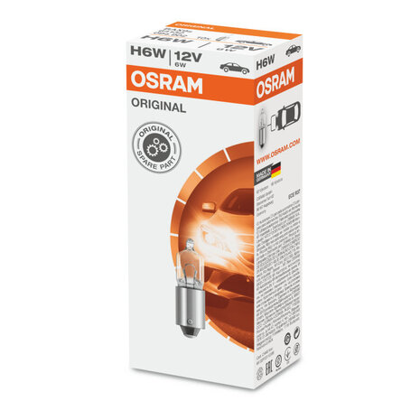 Osram H6W Halogen Bulb BAX9s 12V Original Line 10 Pieces