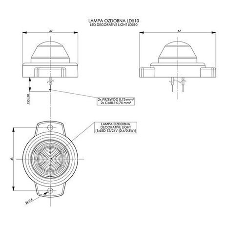 Horpol LED Type Marker Light Green Round LD-510