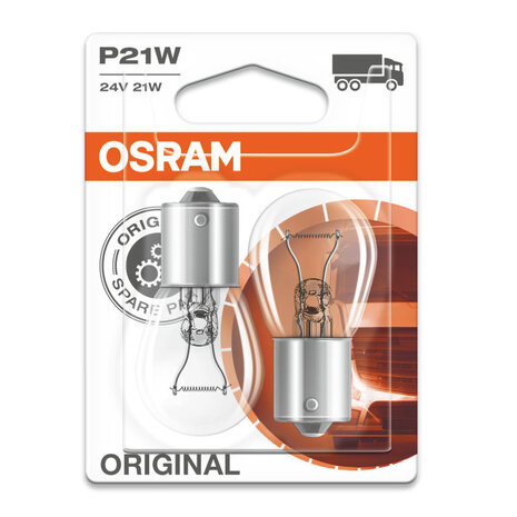 Osram Bulb 24V Original Line P21W, BA15s 2 Pieces