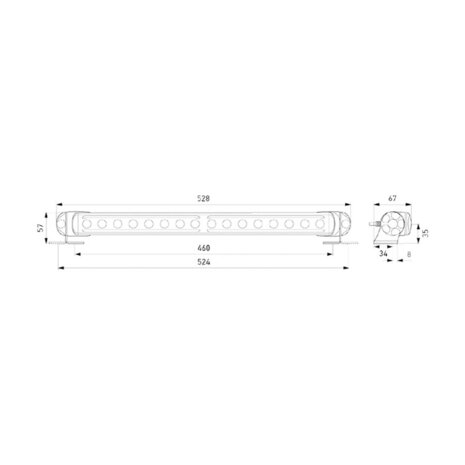 Hella LED Lightbar LB470 + Parking Light | 1FJ 958 140-001