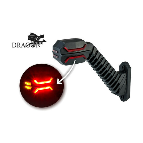 Horpol Dragon LED Stalk Marker Lamp 3-Functions + 0,5m cable Long Model Left