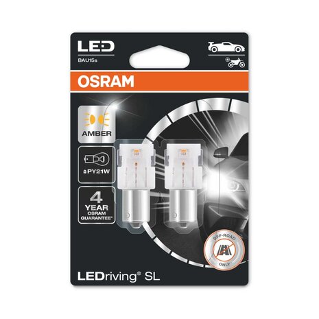 Osram PY21W LED Retrofit Orange 12V BAU15s 2 Pieces