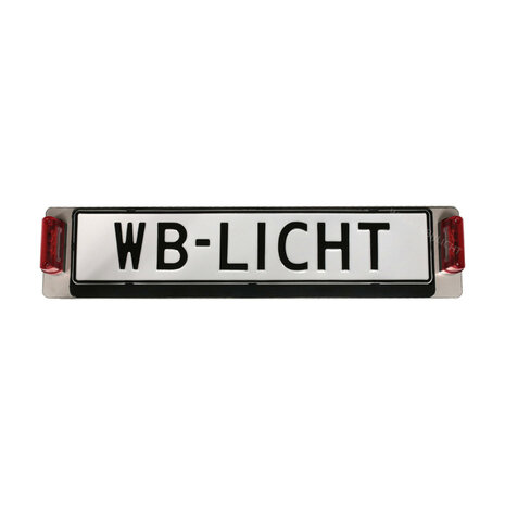 Stainless Steel License Plate Holder Incl License Plate Lamps