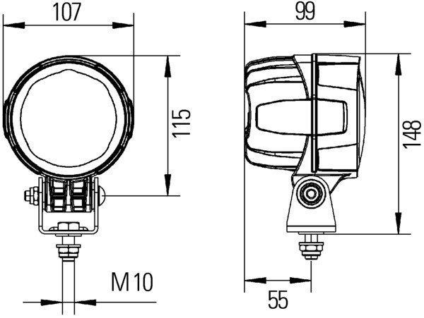 Hella Werklamp M90 led 9-33V Voorveld Verlichting Gen IV | 1G0 996 263-031