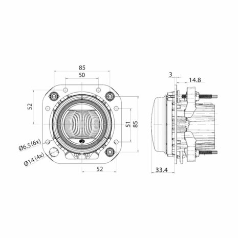 Hella LED Built in Spotlight Performance 12/24V | 1F0 011 988-131