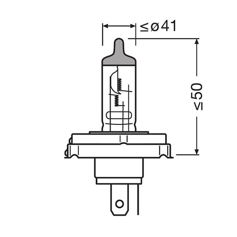 Osram R2 Halogen Lamp 12V 45/40W P45t Original Line