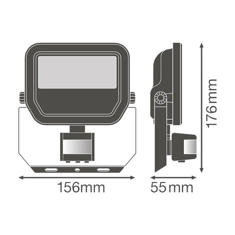 20W LED Floodlight 230V With Sensor 4000K