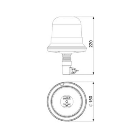 Horpol LED Flashing Light Spigot Orange LDO-2661