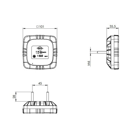 Horpol Roca LED Front lamp 2-functions 12/24V LZD-2799