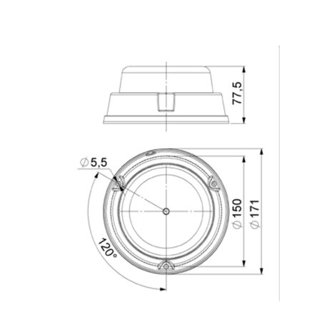 Horpol LED Flash + Rotating Beacon Surface Mounting Orange LDO-2663 R/F